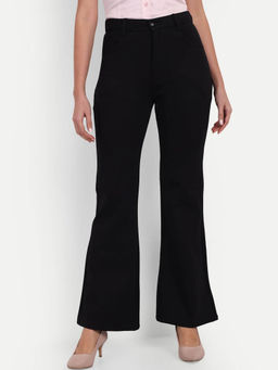 BROADSTAR - Women Black Solid Bootcut Fit Trouser