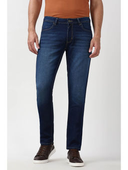 Peter England - Men Blue Mid Wash Jeans