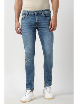 Peter England - Men Blue Mid Wash Jeans