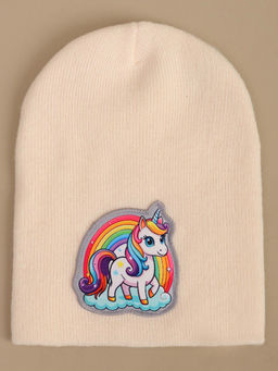 Kidsville - Unicorn Winter Beanie - Beige (7-12 Years)