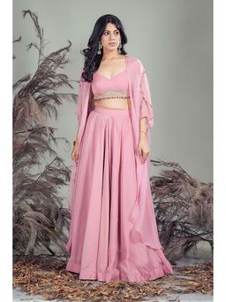 RIRASA - Aarti Pink Skirt With Blouse And Cape