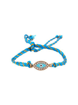 Estele - Gold Plated Spiritual Evil Eye Rakhi with Austrian Crystals & Silk Thread