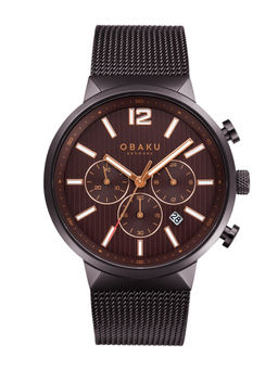 Obaku - Storm Chrono V180GCNNMN Brown Dial Chronograph Watch For Men