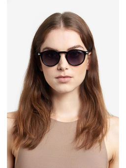 CARRERA - Unisex Black Shaded Lens Round Sunglasses with 100% Uv Protection