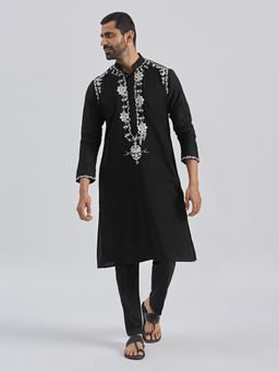 Vastramay - Men Viscose Embroidered Kurta with Trouser (Set of 2)