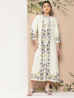 Nayam by lakshita - Floral A-Line Midi Ethnic Dress