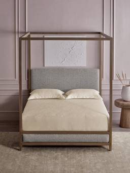 Ddecor Live Beautiful - Abstract Jacquard Flat 300TC King Bedsheet With 2 Pillow Covers - Beige