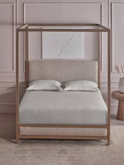 Ddecor Live Beautiful - Abstract Jacquard Flat 300TC King Bedsheet With 2 Pillow Covers - Grey