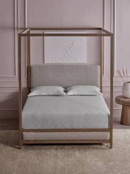 Ddecor Live Beautiful - Abstract Jacquard Flat 300TC King Bedsheet With 2 Pillow Covers - Grey