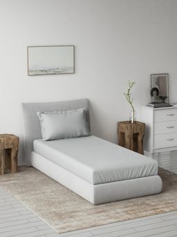 Ddecor Live Beautiful - Solid Spectrum Flat 180TC Single Bedsheet With Pillow Cover- Grey