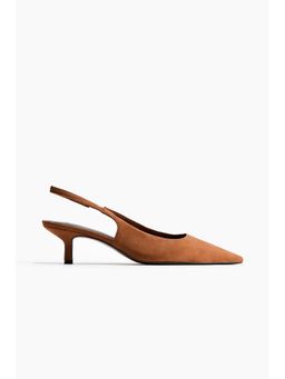 H&M - Women Brown Slingback Court Sandal Heels