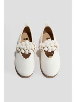 H&M - Girls White Appliqued Ballerinas
