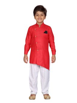 AJ Dezines - Party Wear Red Color Kurta Pyjama for Boys (Set of 2)