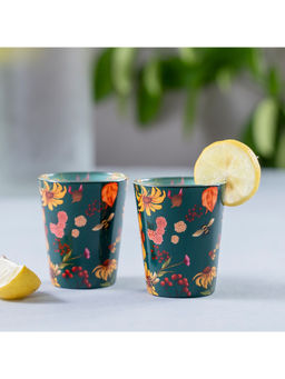 KOLOROBIA - Floral Bliss Green Shot Glasses Set of 2