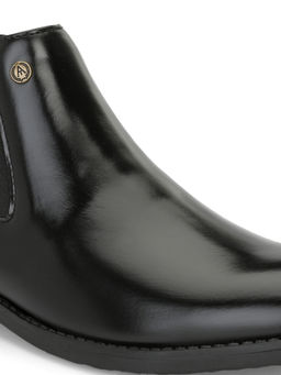 Alberto Torresi - Solid Synthetic Black Chelsea Boots For Men