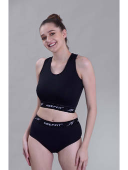 Keepfit - Women Black Poly/Spandex Top with Bottom