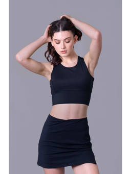 Keepfit - Women Black Polyester Top with Bottom