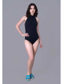 Keepfit - Women Black Polyester Bodysuit