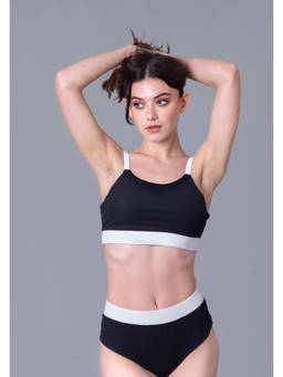 Keepfit - Women Black Polyester Top with Bottom