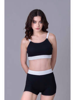 Keepfit - Women Black Polyester Top with Bottom
