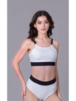 Keepfit - Women White Polyester Top with Bottom