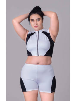 Keepfit - Women White Polyester Top with Bottom