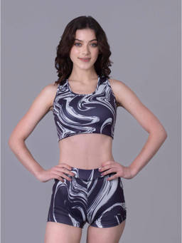 Keepfit - Women Black Polyester Top with Bottom