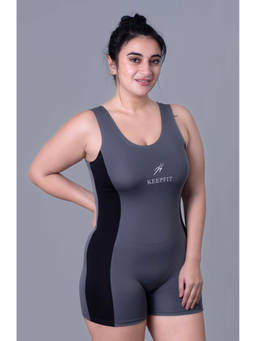 Keepfit - Women Grey Polyester Swimsuit