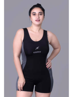 Keepfit - Women Black Polyester Swimsuit
