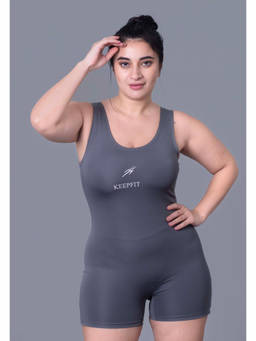 Keepfit - Women Grey Polyester Swimsuit