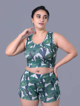Keepfit - Women Green Polyester Top with Bottom