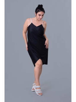 Keepfit - Women Black Polyester Swim Dress