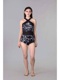 Keepfit - Women Black Polyester Swimsuit