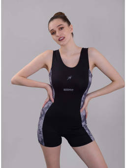 Keepfit - Women Grey Poly/Spandex Swimsuit