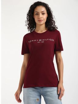 Tommy Hilfiger - Regular Fit Cotton T-shirt - Maroon