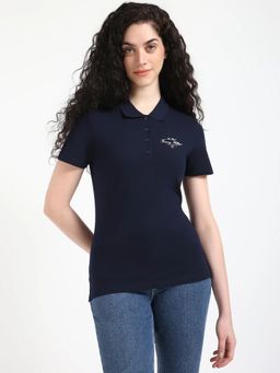 Tommy Hilfiger - Solid Slim Fit Cotton Polo T-shirt - Navy Blue