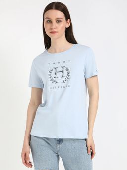 Tommy Hilfiger - Logo Regular Fit Cotton T-shirt - Blue
