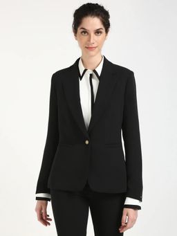 Tommy Hilfiger - Solid Slim Fit Polyester Blazer - Black