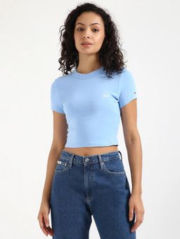 Tommy Hilfiger - Solid Slim Fit Cotton T-shirt - Blue