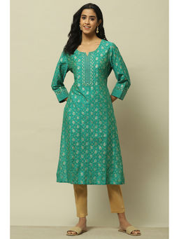 Rangriti - Green Viscose Straight Kurta