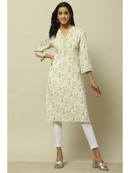 Rangriti - Yellow Rayon Straight Kurta
