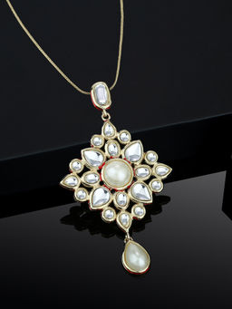 Estele - Gold Plated Designer Polki Kundan Pendant for Women.