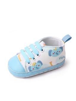 KIDLINGSS - Elephants Printed Lace Design Booties - Blue