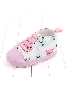 KIDLINGSS - Animal Printed Lace Design Booties - Pink