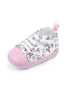 KIDLINGSS - Unicorn Printed Lace Design Booties - Pink