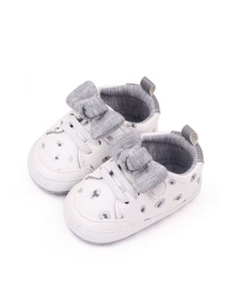 KIDLINGSS - Bow Applique Shoe Style Booties - Grey