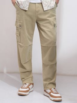HIGHLANDER - Men's Khaki Straight Fit Cargo