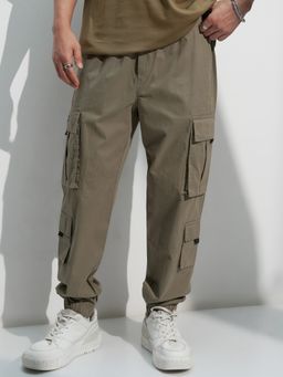 HIGHLANDER - Men's Olive Relaxed Fit Mid-Rise Joggers