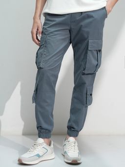 HIGHLANDER - Men's Blue Relaxed Fit Mid-Rise Joggers