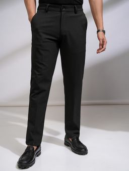 HIGHLANDER - Men's Black Low Rise Slim Fit Trousers